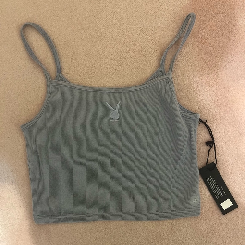 NWT Playboy Light Purple/Blue Crop bunny Tank Size Medium